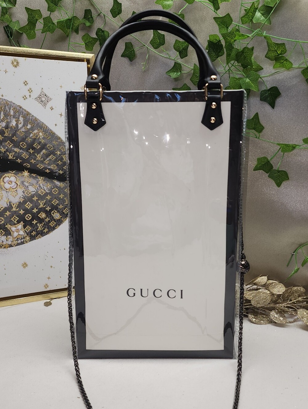 Authentic Gucci Retail Shopping Bag in PVC Tote - Picture 2 of 10